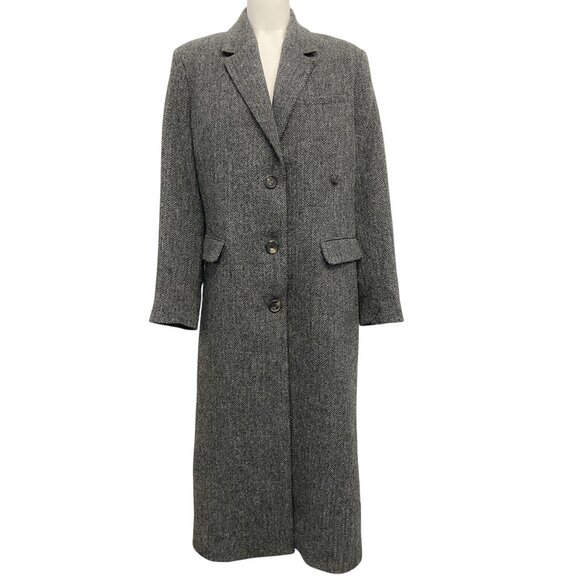 Saks Potts Grey Herring Bone Harris Tweed Tia Coat - Picture 1 of 4